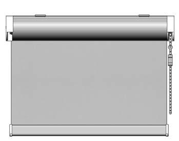 BEDIENING MINI CASSETTE ALGEMEEN R33.0 Handbediening: Kunststof kogelketting (wit, zwart of grijs) of metalen kogelketting. Br.: 400-2100 mm / Hg.
