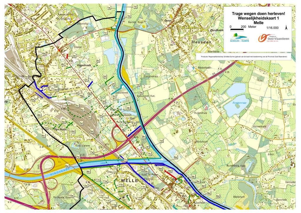 Trage Wegenplan (2013) Regionaal Landschap Schelde & Durme heeft in opdracht van de gemeente Melle een tragewegenplan