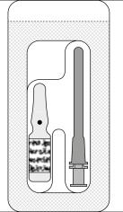 blisterverpakking die een ampul en een naald bevat): kleef het flaglabel van de blisterverpakking op het dossier van de patiënt.