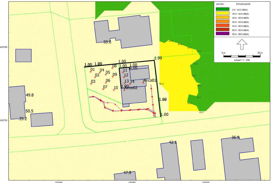 P2013.169-03 / 6 juni 2014 4 Rekenresultaten 4.1 Representatieve bedrijfssituatie 4.1.1 Langtijdgemiddeld beoordelingsniveau (L Ar,LT ) Het berekende langtijdgemiddelde beoordelingsniveau (L Ar,LT )