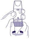 Algemene richtlijnen BVPV Turbohaler 1. Neem een rechtzittende houding aan. 2. Verwijder de beschermdop van de inhalator door tegenwijzerzin in te draaien. 3. Houd de inhalator verticaal rechtop. 4.