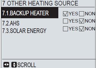 Dit kan zijn een Artel back Up heater - AHS aanvullend verwarming (bij voorbeeld gas cv ketel) of Solar. Met yes of non zet aanvullend toestel aan of uit. (in dit voorbeeld is een elek.