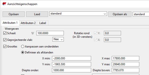 in te stellen wat er getoond moet worden in het aanzicht.