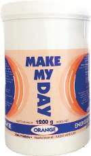 MAKE MY DAY (orange & lemon) energie 12 Make My Day levert een isotone energierijke sportdrank, rijk aan verschillende koolhydraten.