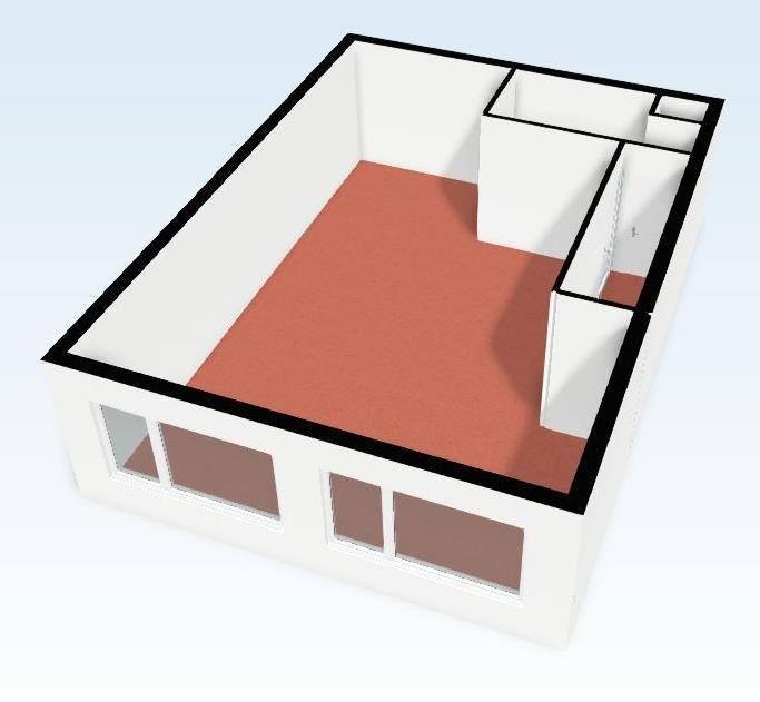 Plattegrond 1 e verdieping 3D Bovenstaande plattegrond