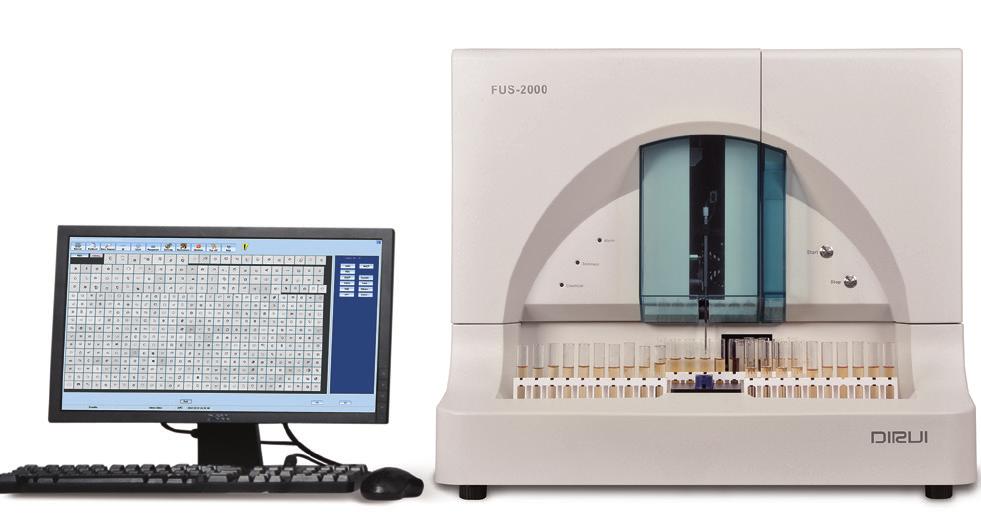 FUS-2000 Een compact 2-in-1- apparaat voor chemische en fysische analyses en/of sedimenten Een hybridesysteem bespaart tijd en ruimte Dirui is de eerste leverancier die een Hybride Urine System