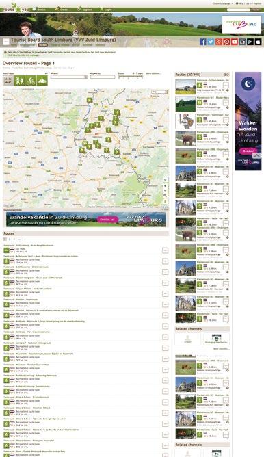 Adverteren op Routeyou.com Het is mogelijk om te adverteren op de routepagina s van VVV Zuid-Limburg op Routeyou.com. In 2016 hadden deze pagina s gezamenlijk maar liefst 380.
