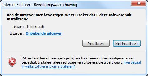 eerder gebruikt heeft, zal gevraagd worden om een ActiveX-besturingselement te installeren.