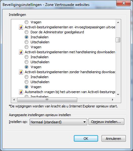 2.2.2 ActiveX-besturingselement installeren Wanneer u de eerste keer één van de links gebruikt op een pc waar u dit nooit eerder gebruikt