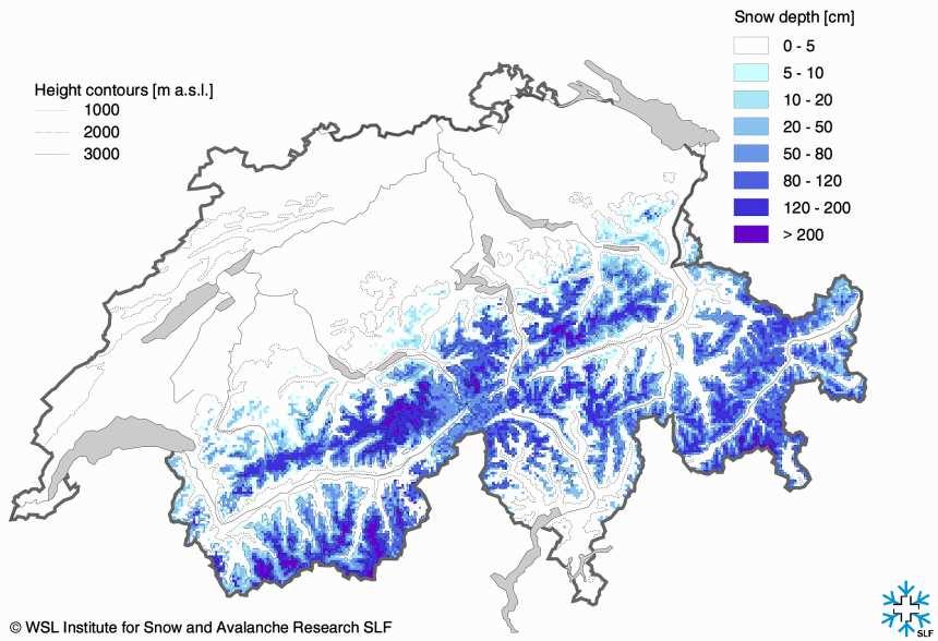 Sneeuwhoogte in cm (peildatum 21-04-2011) Zwitserse meren Het peil van de meeste Zwitserse stuwmeren ligt iets onder het langjarig gemiddelde. Een maat hiervoor is de z.g. Füllungsgrad die normaal rond deze tijd ongeveer 20% is en op dit moment 13,5% bedraagt.