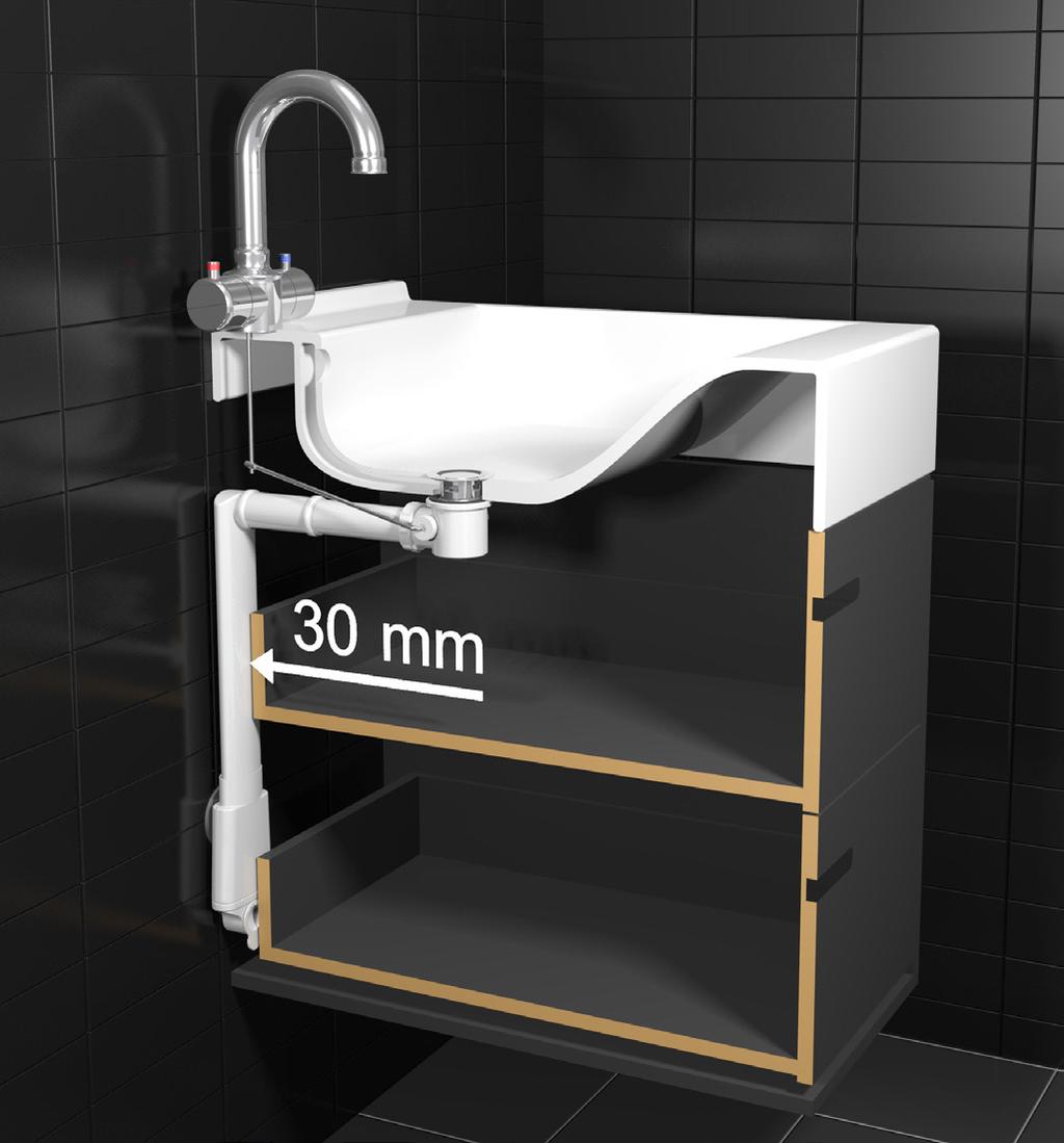 Productvoordelen: - De vlakste toepassing van een sifon - Ultradun en daardoor eenvoudig achter (badkamer)meubels te installeren - Meer