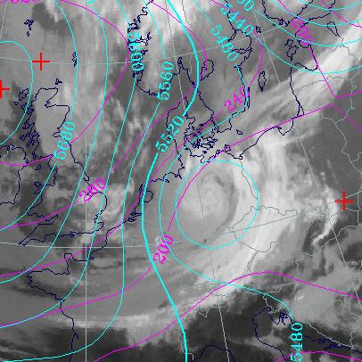 Fig 22: IR-beeld 24 januari 1998 12:00 UTC: volwassen stadium van een ULL.