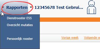 3. Rapporten Ook via Rapporten kun je je rooster bekijken, waarbij je meer mogelijkheden en opties hebt. Je klikt hiervoor op de knop Rapporten (rechts bovenin je scherm).