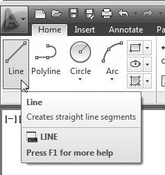 12 Basiscursus AutoCAD 2013 en LT 2013 Eventueel kunt u de ribbon parkeren (anchor left/right) als een dashboard.