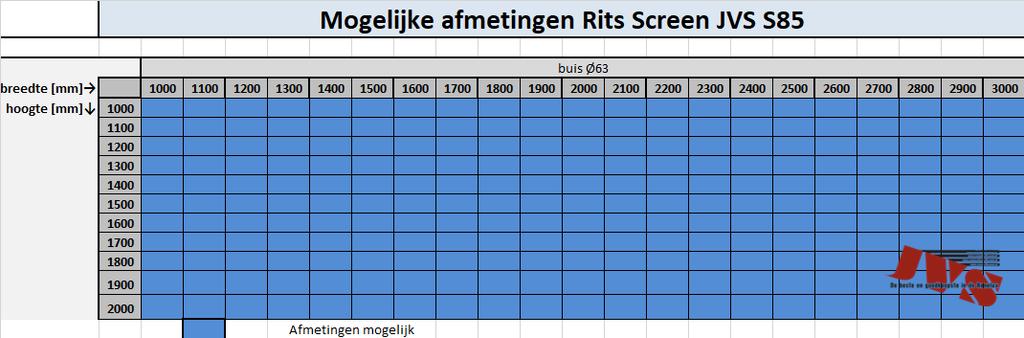 Max hoogte: 2000mm