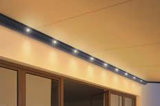 U heeft de keuze tussen aan de wand of aan de dakdragers gemonteerde lichtlijsten. speciale glazen lenzen voor warme, sfeervolle verlichting bijzonder energie-efficiënt levensduur 30.