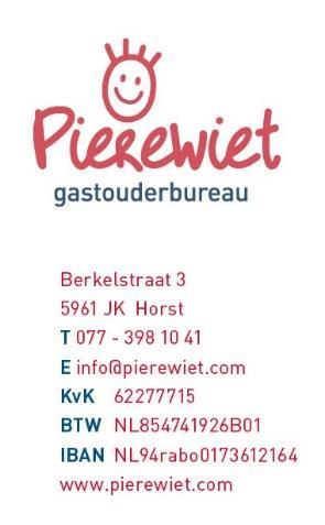 Nieuws van de Rijksoverheid Personen Register Kinderopvang en AVG 7. Knutselidee voor het voorjaar 8. Idee, tip, leuke foto? 9. Bereikbaarheid gastouderbureau Pierewiet Veel leesplezier! 1.