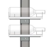 Accessory for melamine tilted shelves. Can be fitted when the profile is already mounted.