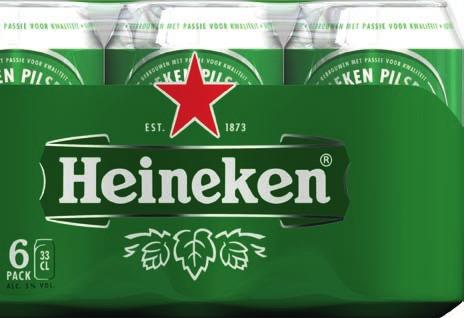 Heineken pils multipack 6 blikjes à 330/500 ml of