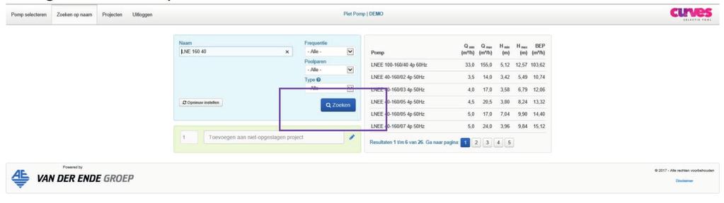 4 Zoek op naam 1. Log in op https://curvesselectietool.nl. 2. Klik op zoeken op naam. 3. Vul een deel van de naam in en klik op zoeken.