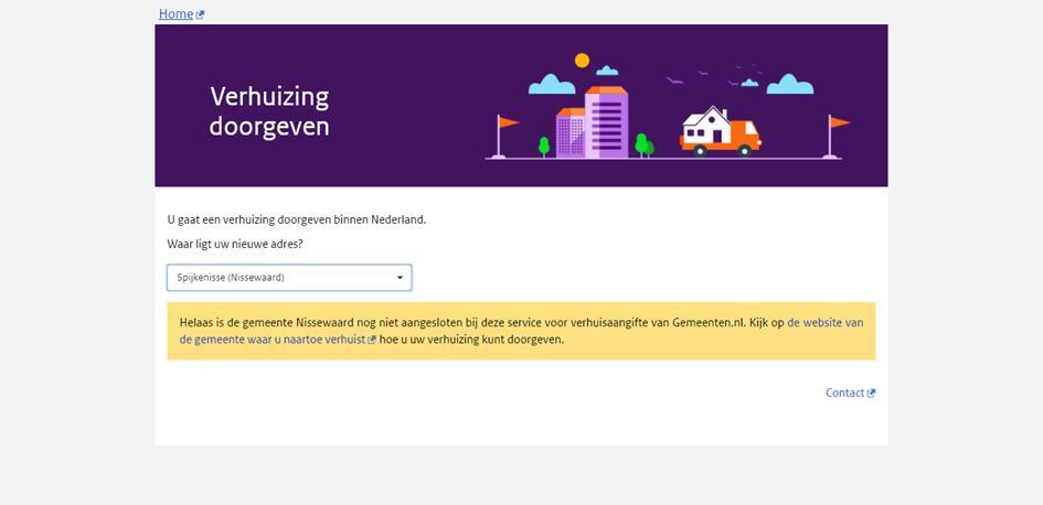NB Op het online verhuisformulier kunnen enkel verhuisaangiften doorgegeven worden naar gemeenten die zich