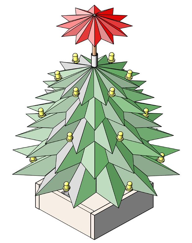 Bouwhandleiding 117330 LED-Kerstboom 25 26 5 Bevestig boomdeel 6 op de lasdraad.