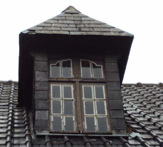 De dakbedekking is in slechte staat, vooral de delen tussen de dakkapellen en de randaansluitingen.