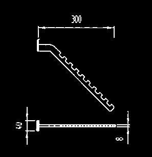geanodiseerd ST 3,02 S-Line legplankdrager/hanger Art.Nr.