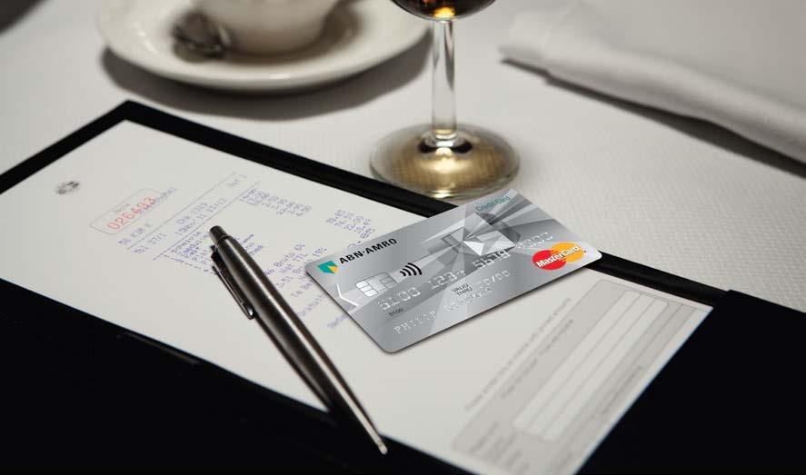 10 Bijna al uw creditcard-aankopen 180 dagen verzekerd. De ABN AMRO Credit Card Een auto huren, hotel boeken en online aankopen doen; een creditcard is wel zo makkelijk. Zeker tijdens vakanties.