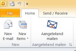 1. Instructie het opstellen en versturen van een Aangetekende Mail Stap 1: Open MS Outlook en klik op de knop AANGETEKEND MAILEN 2010 2013 en 2016 Stap 2: Vergelijkbaar