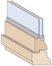 Figuur 41: Vervanging van enkelglas bij een bestaand dubbel raam Tabel 4: Warmtedoorgangscoëfficiënt van verschillende typen beglazing U-waarde van de beglazing (U g [W/m 2 K]) Enkelglas U g = 5.