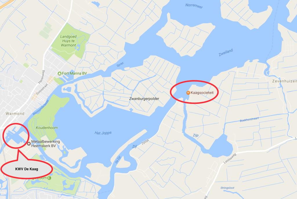 Aanhangsel A Locatie Kaagsociëteit en KWV De Kaag te Warmond Hoe bereik ik de Kaagsociëteit? Over de weg Beschikt u over navigatie in de auto?