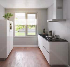 van Roosdom Tijhuis ziet u ook aan de keuken: alle woningen worden standaard uitgevoerd met een designkeuken.