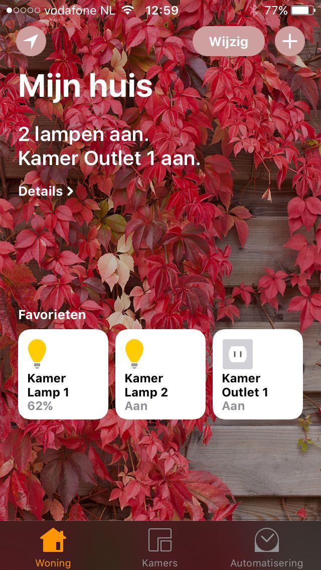 Dit ziet er in de Woning app als volgt uit Om je KaKu devices te koppelen, moet je je KaKu ontvanger devices in leer modus te zetten.