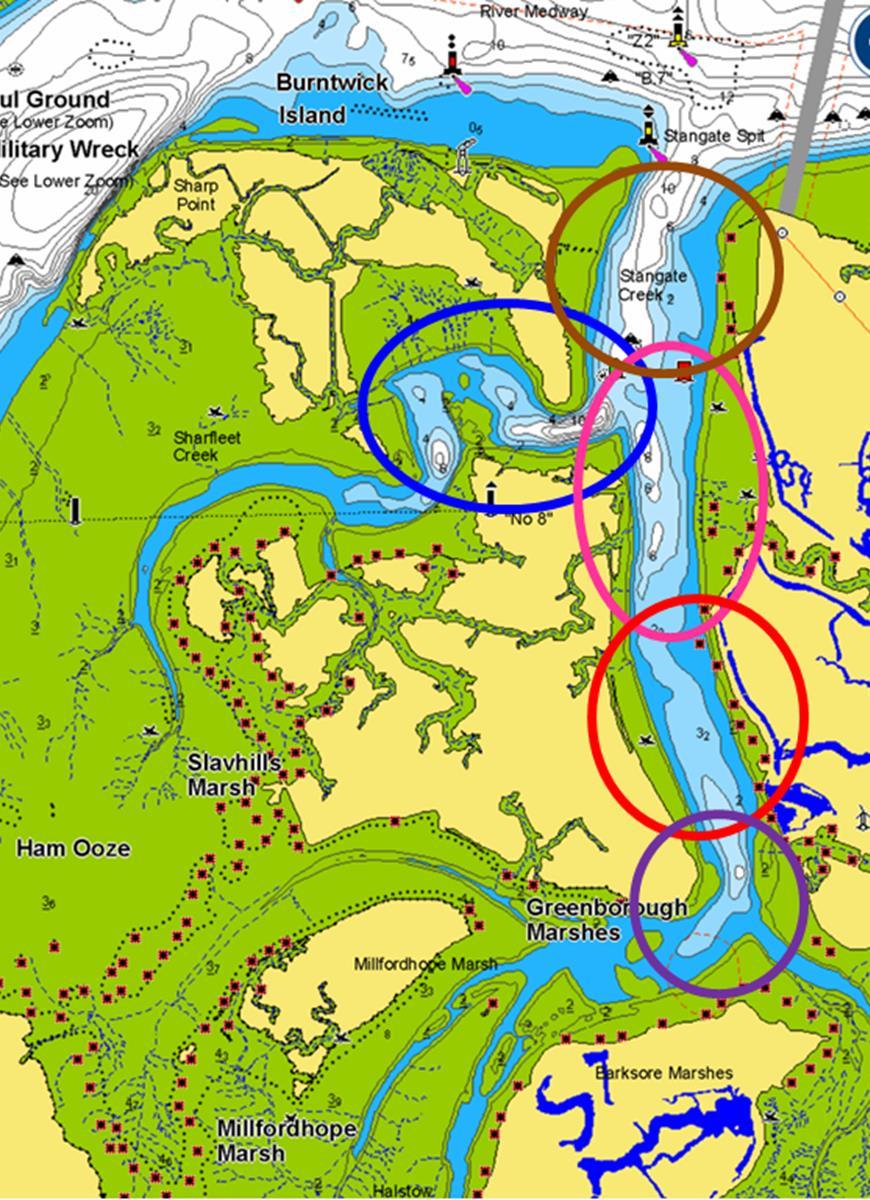 9.4 Ankeren op de Medway Vanaf de vroege morgen tot in de middag zullen de deelnemers de Medway aanlopen.