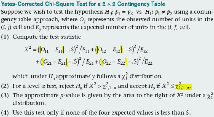 58 Methode: 1) Bepalen van de OR 2) Significantie testen of OR = 1 of niet.