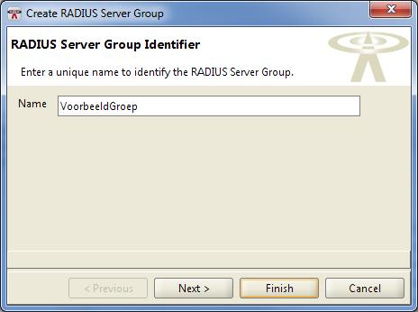 Figuur 9: RADIUS-servergroep een naam