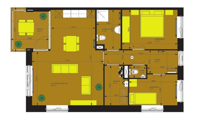 Het complex heeft een niet-betreedbare binnentuin op de 1e verdieping, 2 ingangen en 2 liften, zodat alle woningen goed bereikbaar zijn. Er is openbare parkeergelegenheid rondom het gebouw.