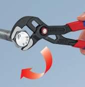 Om de schuiffunctie opnieuw te activeren moet de scharnierbout uitgedrukt worden door op de knop te drukken en moeten de tangen een keer volledig geopend worden.