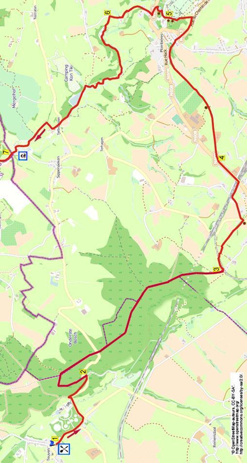 651 Teuven - Epen 20,4 km Tijdens deze panoramische wandeling wandelt u door de bossen naar Hombourg en over het traject van een voormalige spoorlijn naar Plombières.