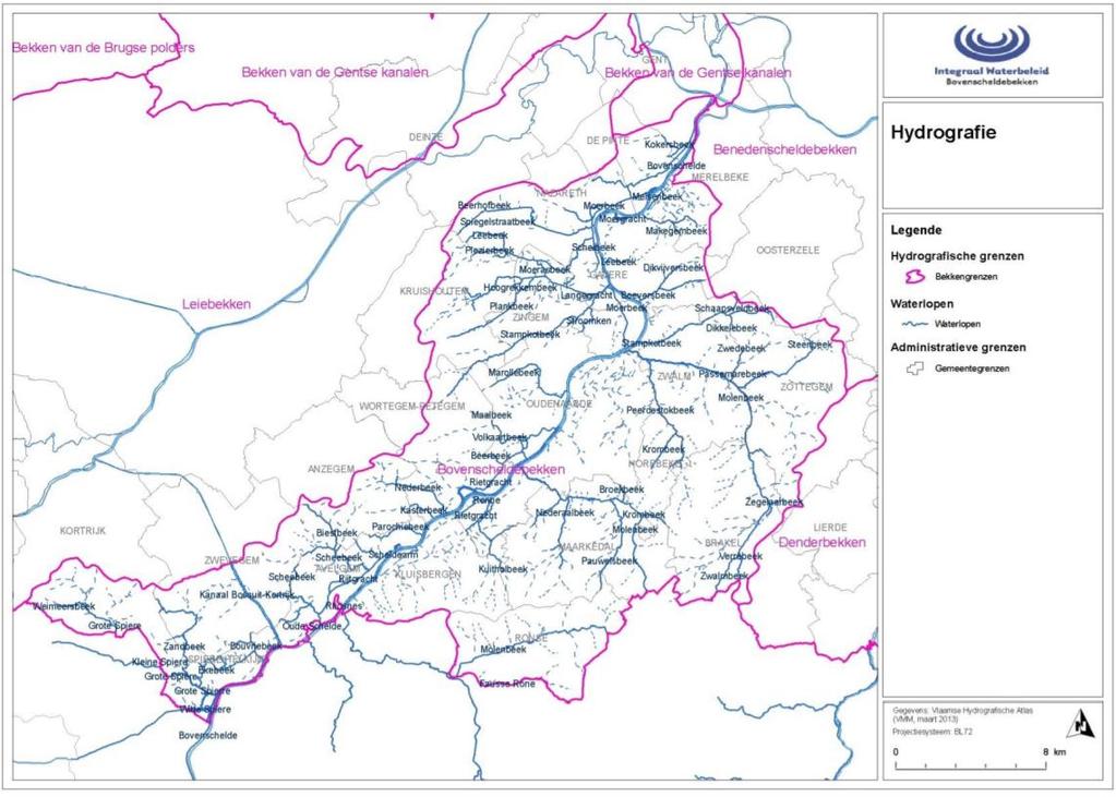 Kaart 12: Bekkengebied Bovenschelde Bron: Stroomgebiedbeheerplan voor de Schelde