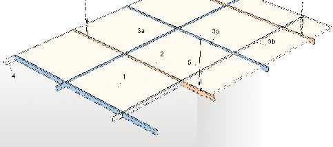 Montagerichtlijnen Montage plafondtegels - vlakke inleg (A) Richtlijnen Plafondtegels met kantvorm A (inleg) zijn geschikt voor montage in een zichtbaar ophangsysteem T15 of T24.