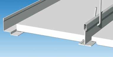 Montage plafondtegels - E-15 kantvorm Richtlijnen Plafondtegels met kantvorm E15 (doorzak) zijn geschikt voor montage in een zichtbaar, half verdoken ophangsysteem T15.