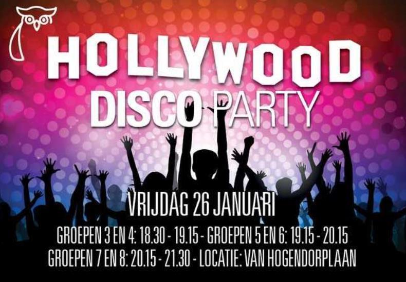 Nieuws vanuit de Van Hogendorplaan Ook dit schooljaar organiseert de OR weer een schooldisco op locatie Van Hogendorplaan. Het thema van de disco is Hollywood.