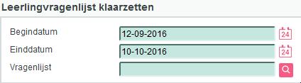 Deze data geven de periode aan waarbinnen leerlingen de vragenlijst in kunnen vullen. Desgewenst kan de datum aangepast worden. Standaard staat de vragenlijst vier weken open.