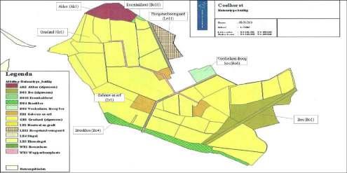 Bijlage 1. Huidige natuurtypen Coelhorst 08-09-2010 Huidige natuurtypen op het langoed Coelhorst (Bron: Kwaliteitstoets Coelhorst 2010). De legenda is helaas slecht leesbaar.