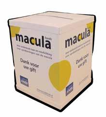info@maculafonds.nl Giftbox Heeft u binnenkort een jubileum of andere bijeenkomst en wilt u geld inzamelen voor het MaculaFonds, dan kunt u een giftbox aanvragen bij het landelijk bureau, tel.