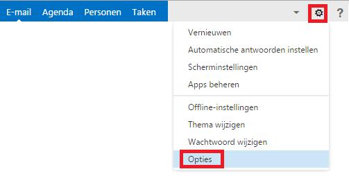 Instellen automatisch antwoord via webomgeving U kunt een automatisch antwoord (een z.g.n. out of office -melding) instellen via de webomgeving indien u Outlook niet bij de hand hebt.