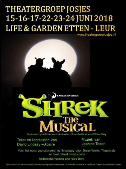 Shrek de musical Er was eens een Oger met de naam Shrek, die heel tevreden en vooral heel alleen in zijn moeras woonde.