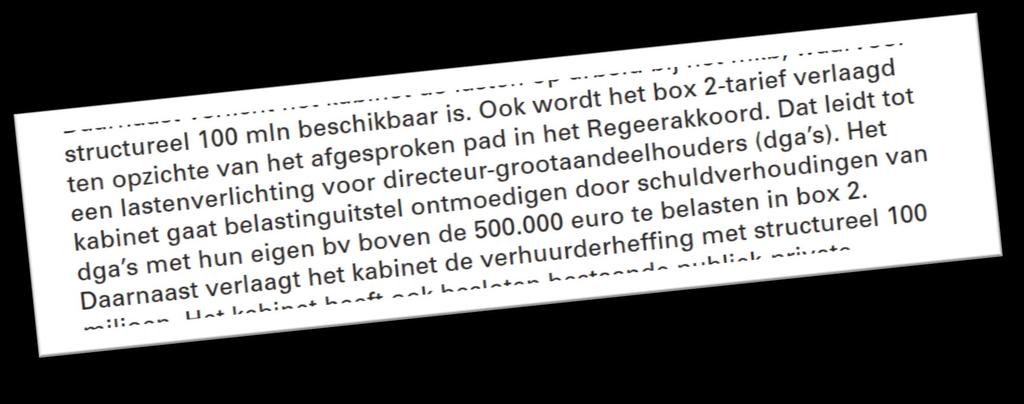 Inkomstenbelasting Beperking voorwaartse verliesverrekening box 2 Voorgesteld wordt om de voorwaartse